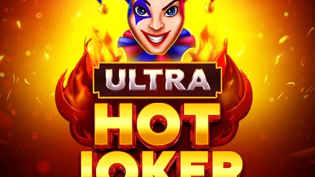 Tampilan visual slot Ultra Hot Joker dengan tema buah klasik dan api